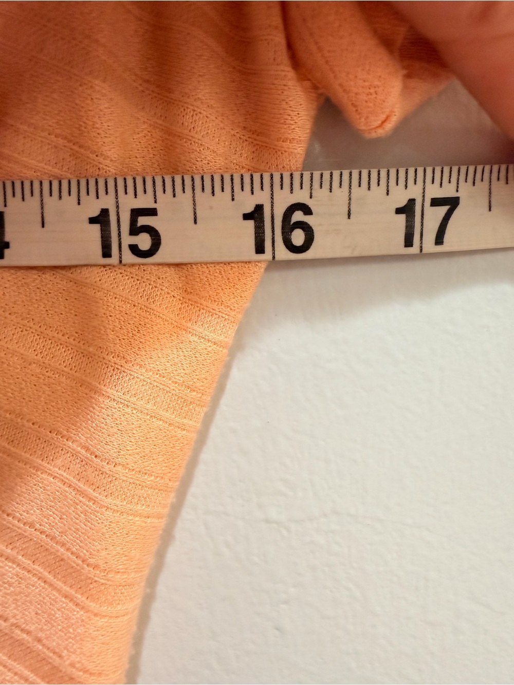 Vintage 70s Claudie Amos Peach Ribbed Knit Midi Dress USA 8 XS Made in England - Picture 9 of 12
